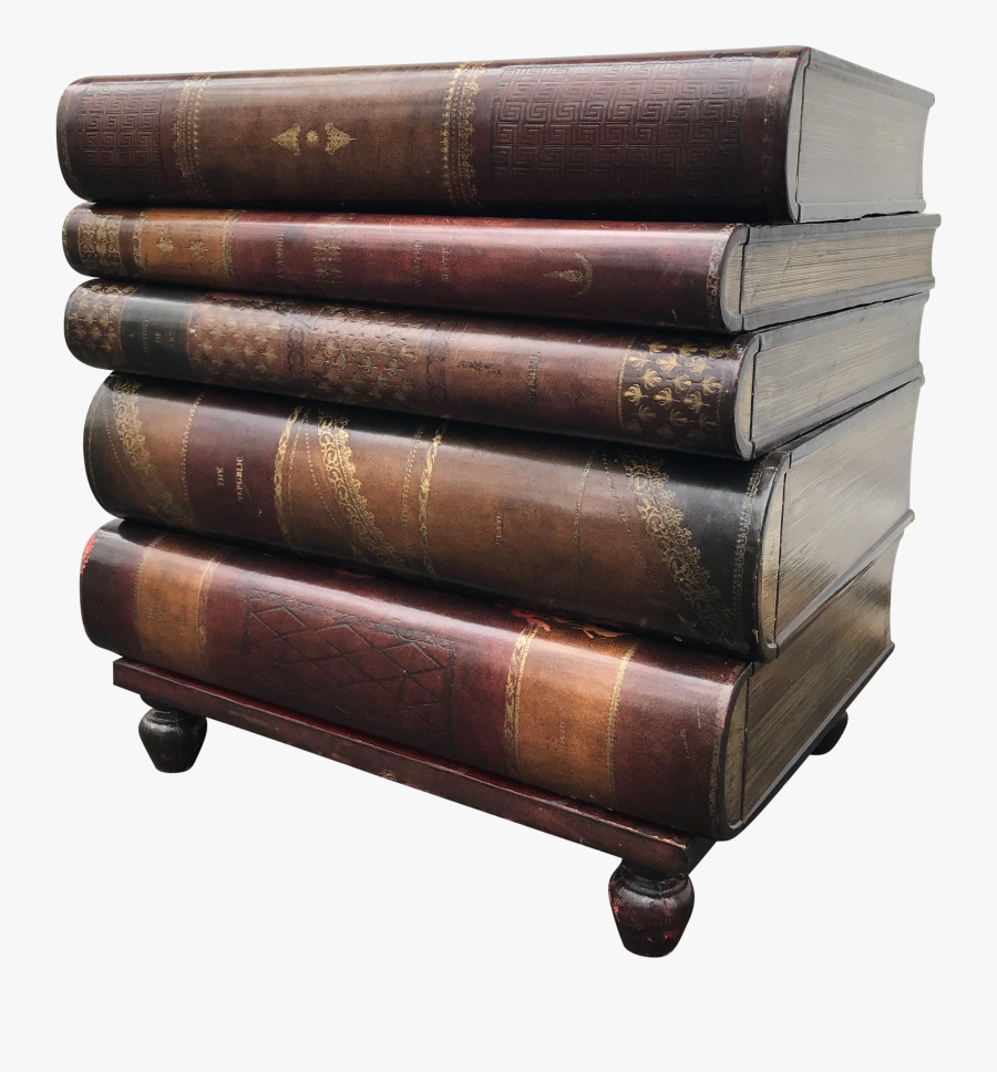 Transparent Stacked Books Clipart - Stacked Books Side Tables, Transparent Clipart