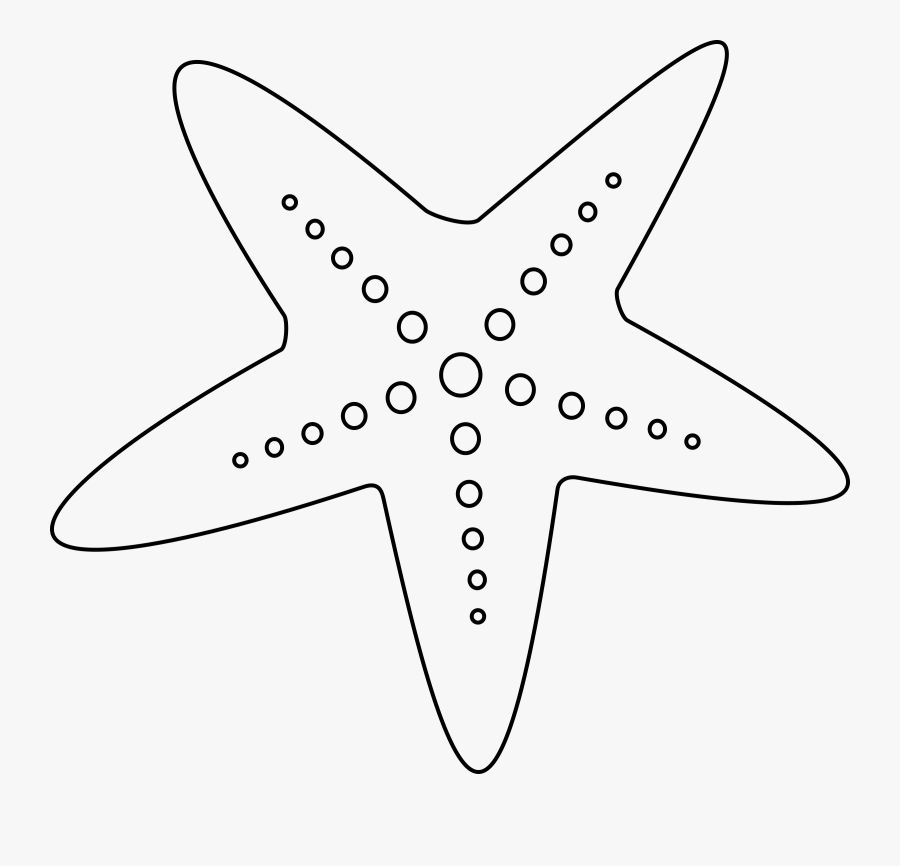 Clipart Sea Star Picture Stock Starfish Black And White - Star Fish To Colour, Transparent Clipart