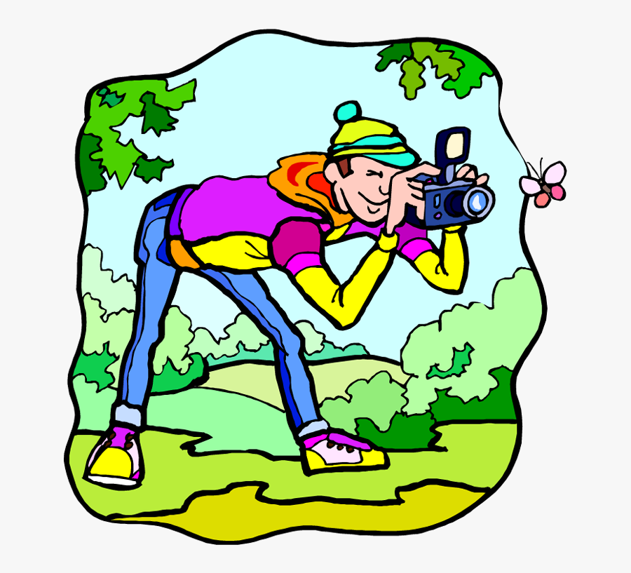 Lawn Mower Clipart - Someone Taking A Picture Cartoon, Transparent Clipart