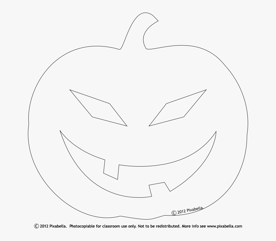 Clipart Pumpkin Sketch - Cut Out Halloween Pumpkin Template, Transparent Clipart
