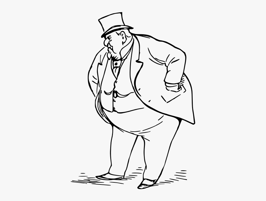 Fat Man - Fat Man Black And White, Transparent Clipart