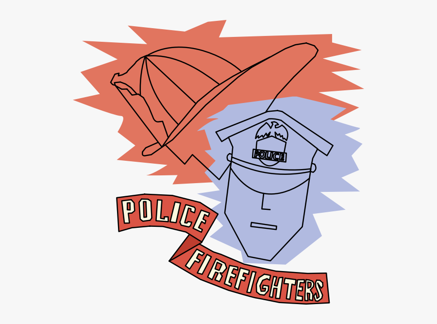 Police And Firefighters - Clip Art, Transparent Clipart