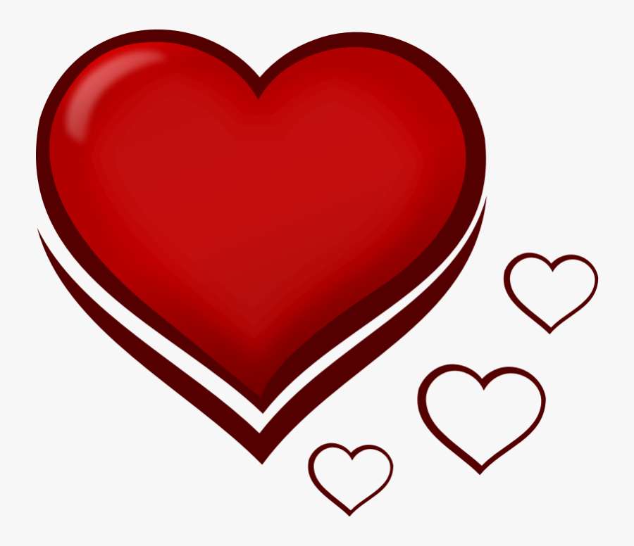 Red Stylised Heart With Smaller Hearts - Heart Drawing Easy Small, Transparent Clipart