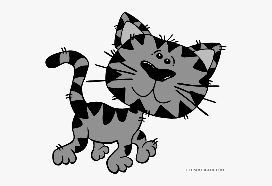 Cat Clipart Gray Jpg Free Download Cute Cat Clipart - Tiger Binder Cover, Transparent Clipart