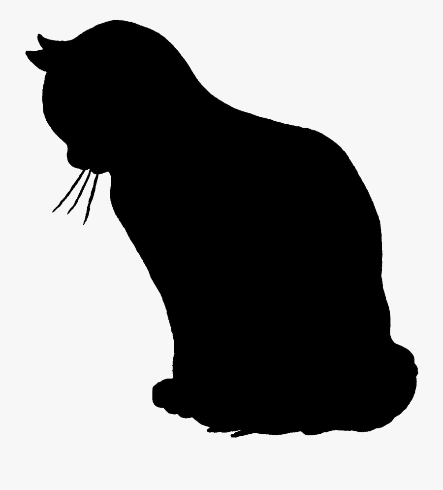 Transparent Sitting Cat Silhouette, Transparent Clipart