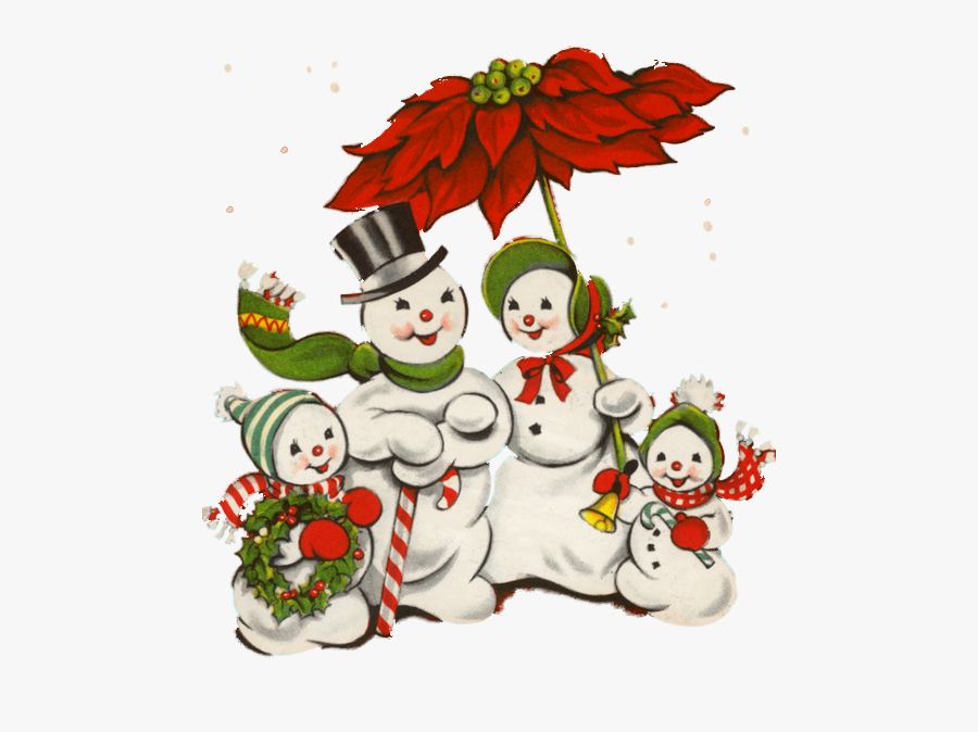 Vintage Christmas Snowman Clipart, Transparent Clipart