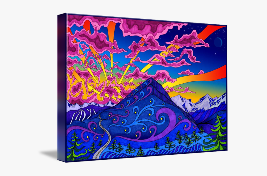 Drawing Markers Sunset - Trippy Sunset Painting, Transparent Clipart