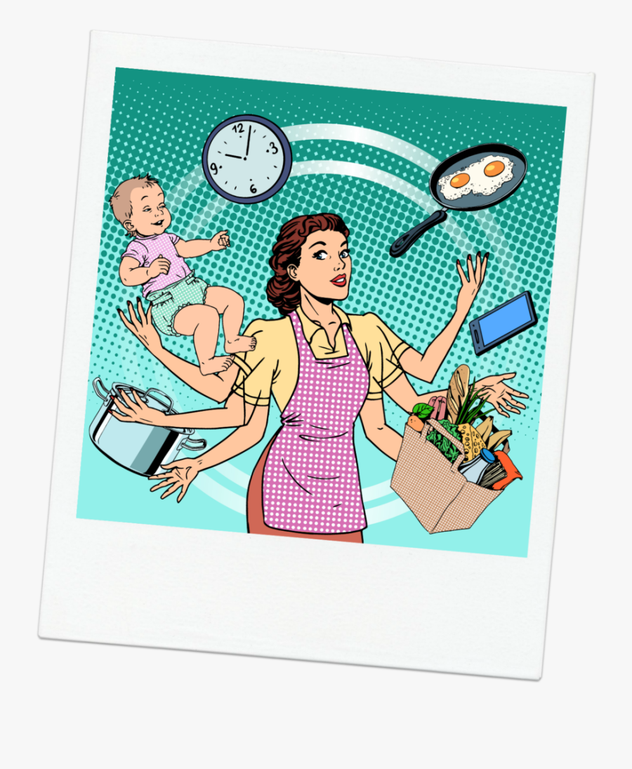 Drawing Of House Wife Work, Transparent Clipart