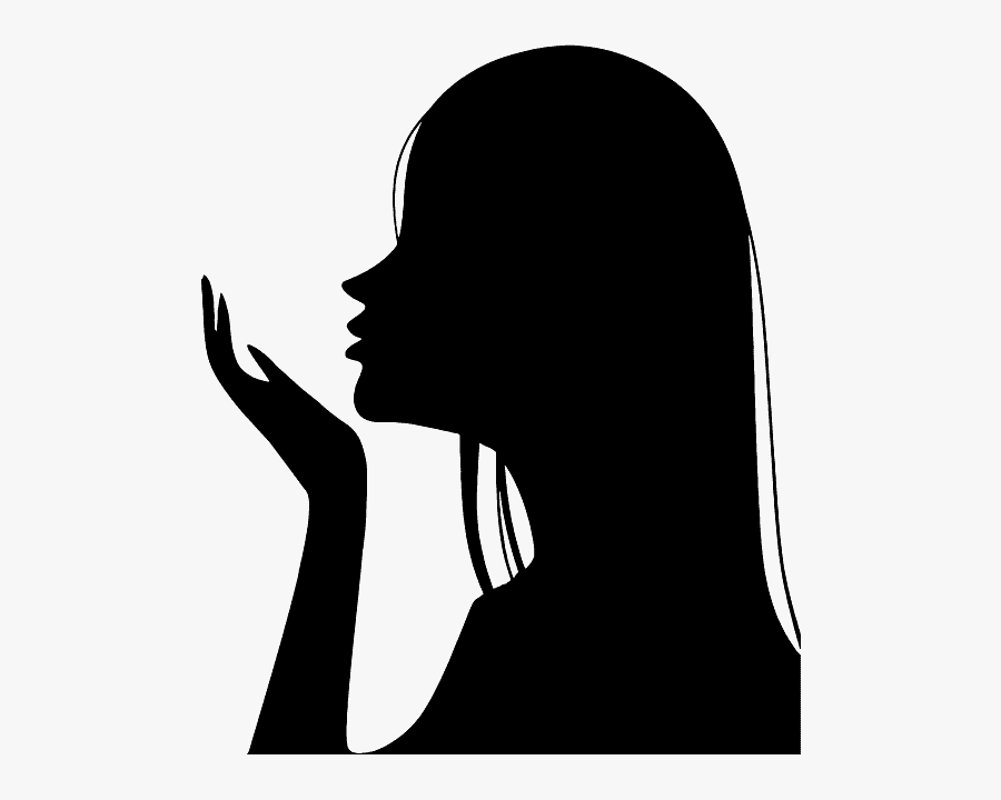 Silhouette Of Girl Blowing, Transparent Clipart