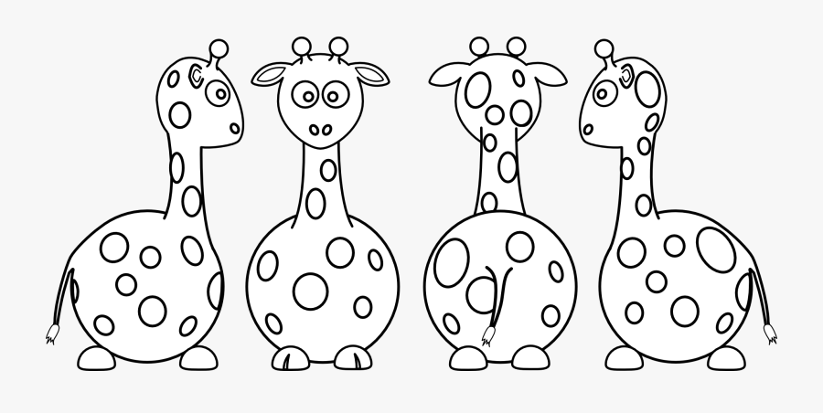 Giraffe Clipart Front Back Stuffed Line Front Giraffe - Cartoon Animal Back Front And Side Views, Transparent Clipart