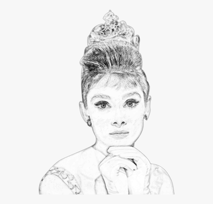 Audrey Hepburn Pencil Sketch Portrait - Portrait Audrey Hepburn Drawings, Transparent Clipart