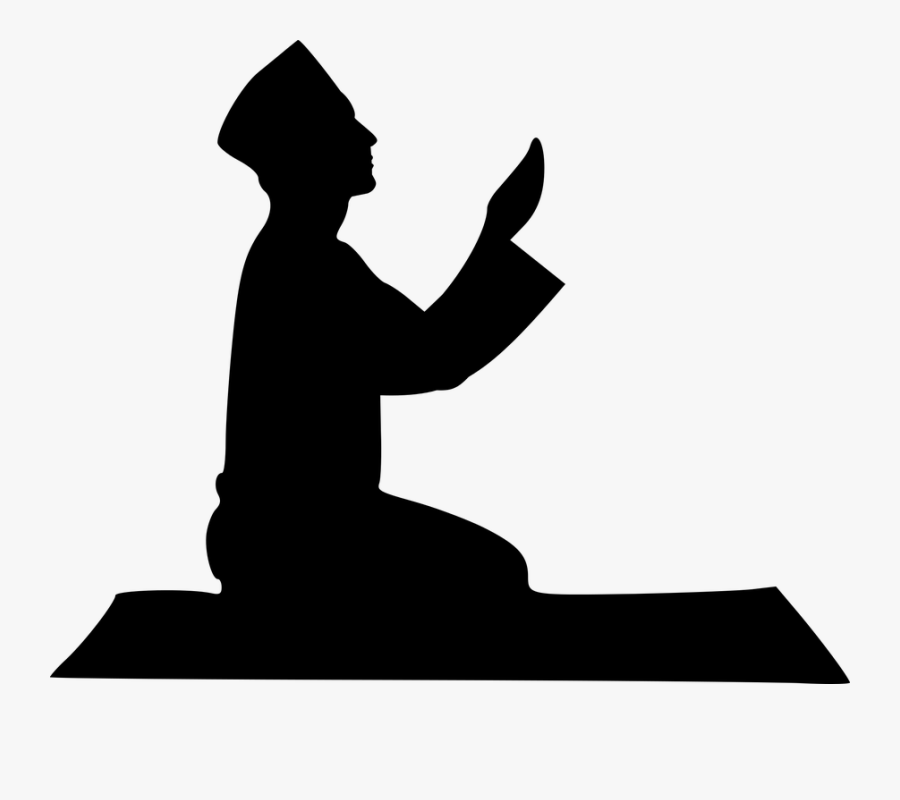 Islamic Prayer Silhouette - Muslim Praying Png, Transparent Clipart