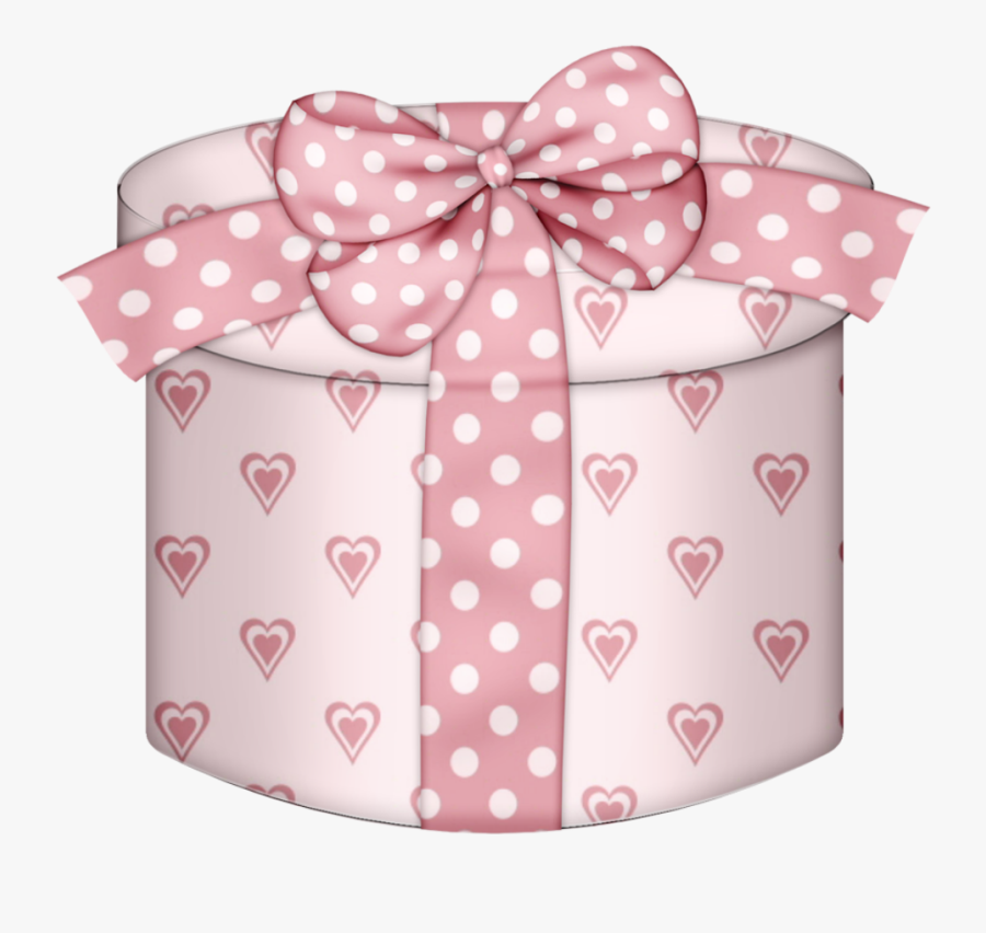 Open Christmas Present Box Png Pink Hearts Round Gift - Pink Gift Box Clip Art, Transparent Clipart