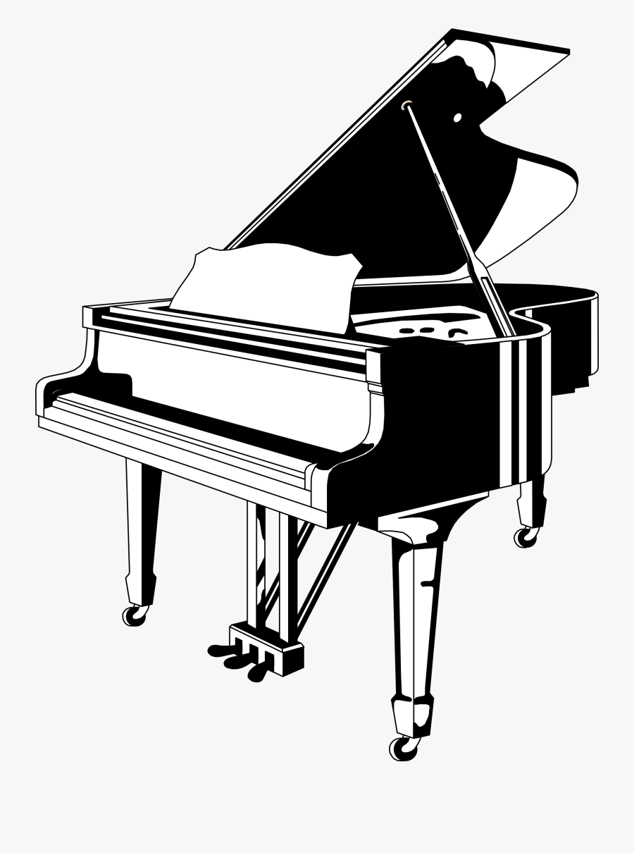 Piano Music Clipart Black And White - Piano Black And White, Transparent Clipart