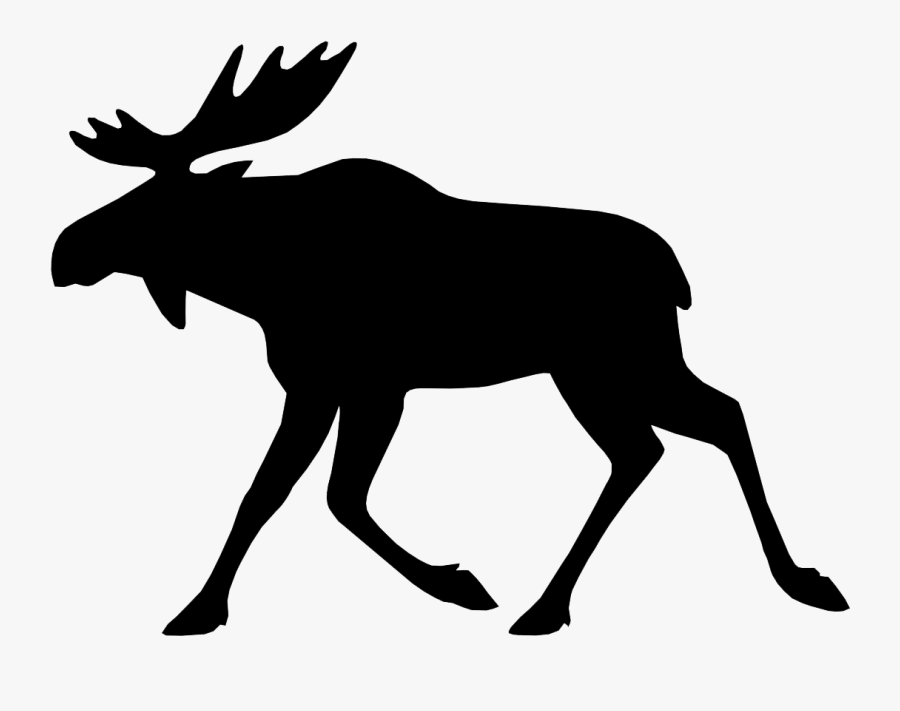 Transparent Elk Clipart Black And White - Moose Silhouette Png, Transparent Clipart