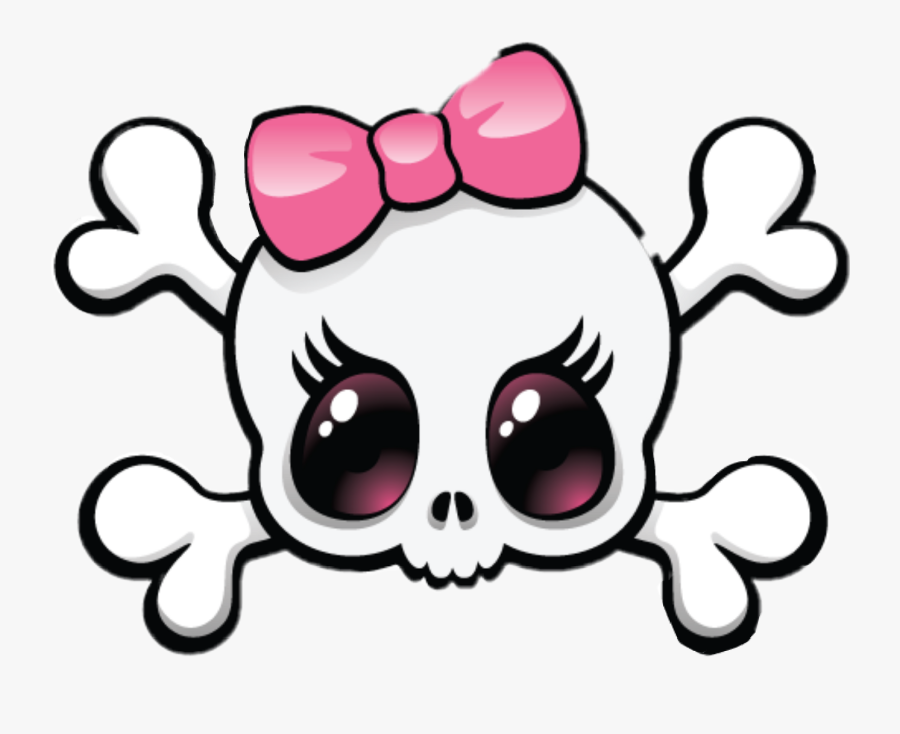 Skull With Pink Bow Clipart , Png Download - Girly Skull, Transparent Clipart