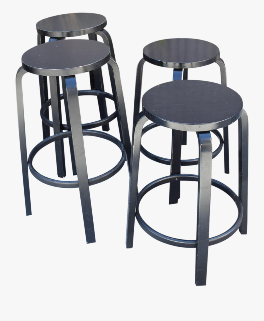 Superior Set Of Four Artek Barstool Stool By Alvar - Stool, Transparent Clipart