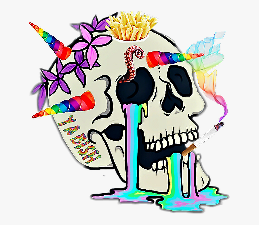 Trippy Skull Smoking - Trippy Clipart, Transparent Clipart