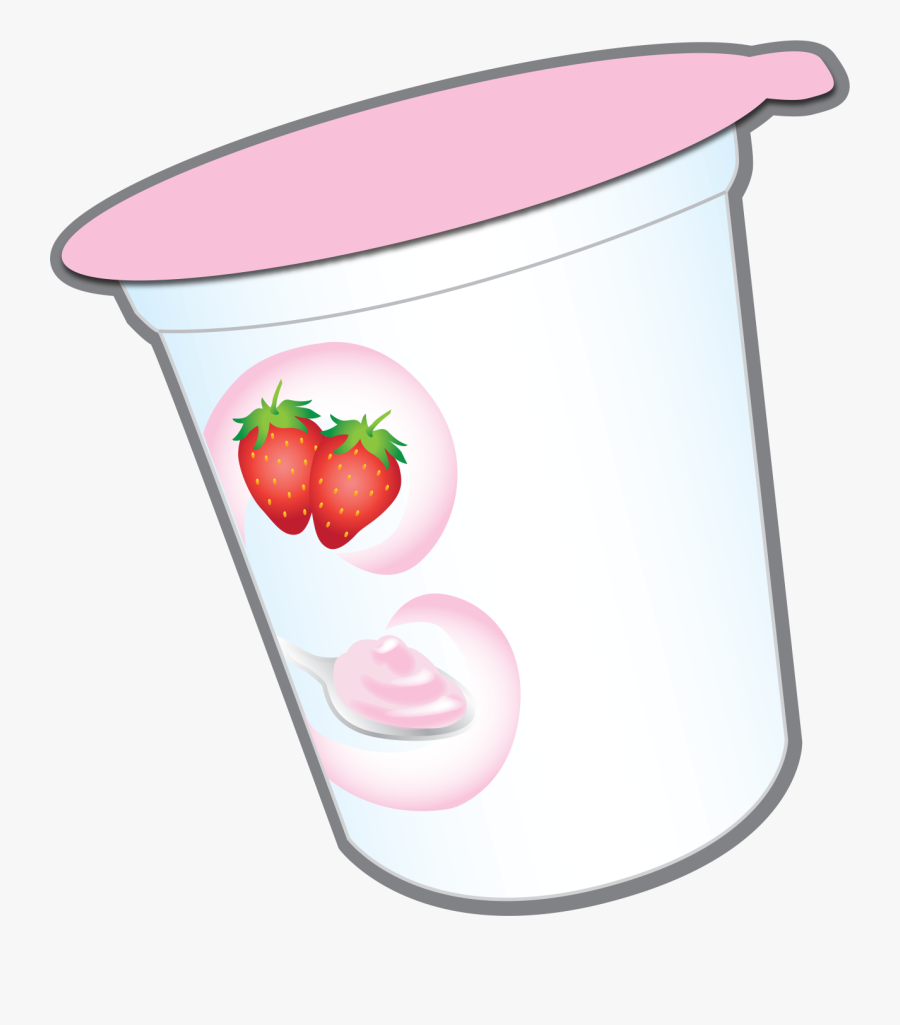 Cup Of Strawberry Yogurt With Nutrition Facts Label - Strawberry, Transparent Clipart
