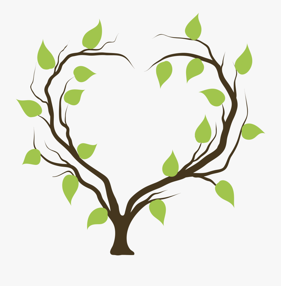 Tree Heart Branch Clip Art - Heart Shaped Tree Clipart, Transparent Clipart