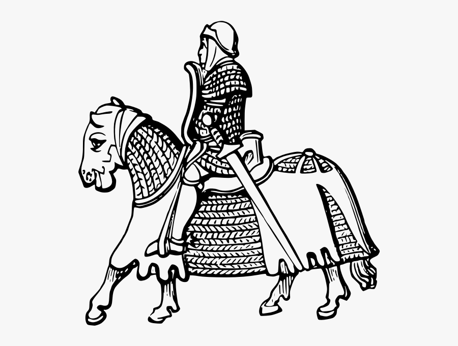 Armored Knight And Horse - Knight Drawing Png, Transparent Clipart