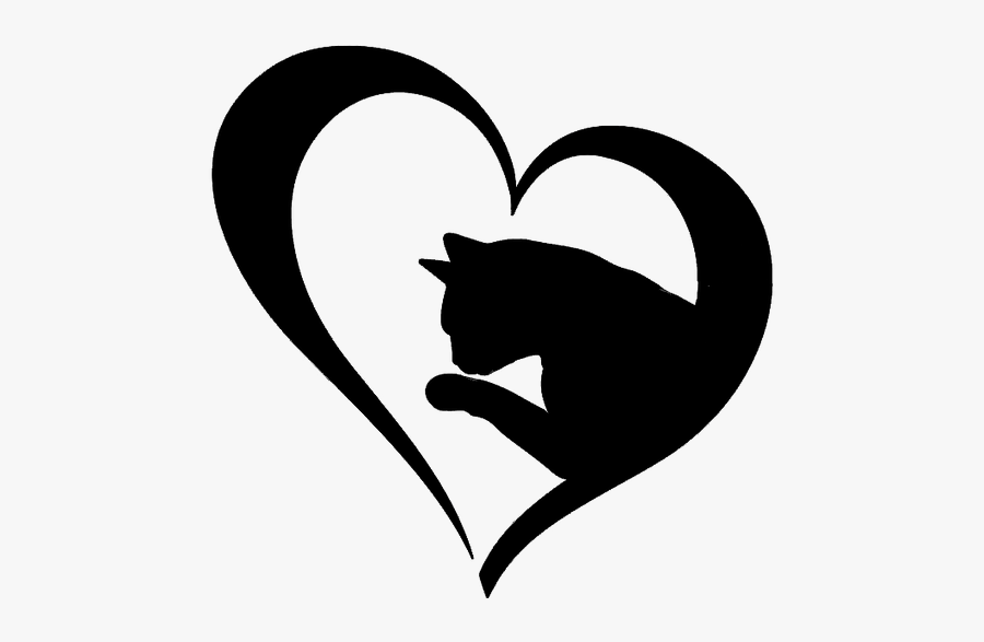 Cat Lover Clipart Black And White, Transparent Clipart