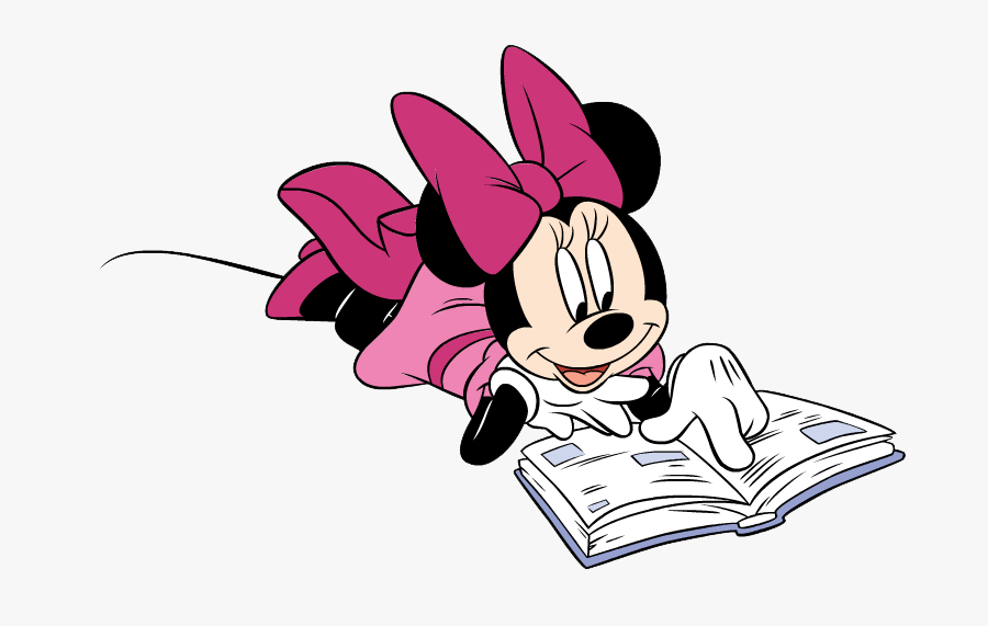 Minnie & Mickey│mouse - Minnie Mouse Reading A Book, Transparent Clipart