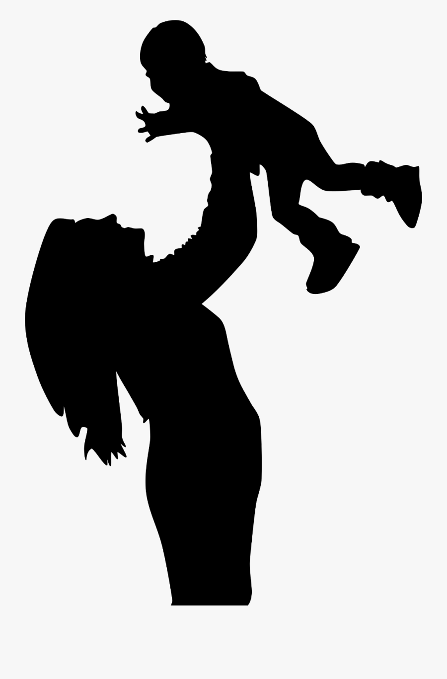 Mother And Son Silhouette - Mother And Son Png, Transparent Clipart