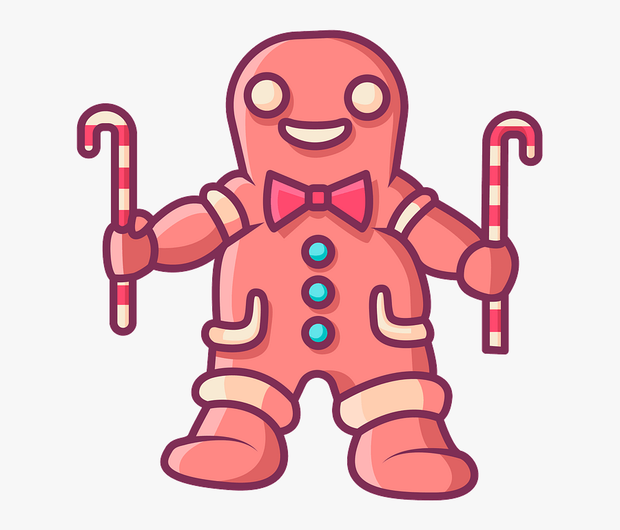 Ginger Bread Man Coloring Page, Transparent Clipart