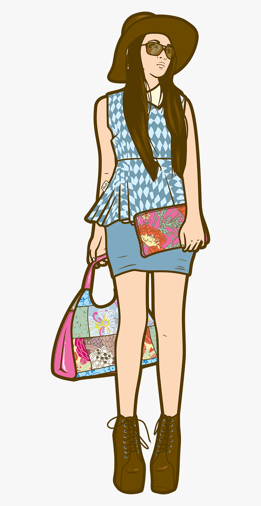 Character Illustration Fashionista - Character Illustration Png, Transparent Clipart