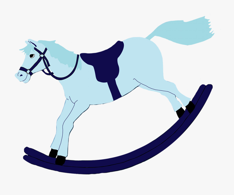 Blue Rocking Horse Baby Clipart - Blue Rocking Horse Clip Art, Transparent Clipart