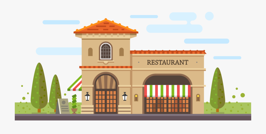 Transparent Restaurant Building Clipart Black And White - Restaurant Clipart Transparent Background, Transparent Clipart