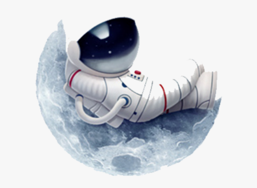 #ftestickers #clipart #moon #astronaut #cute - 1024 X 768, Transparent Clipart