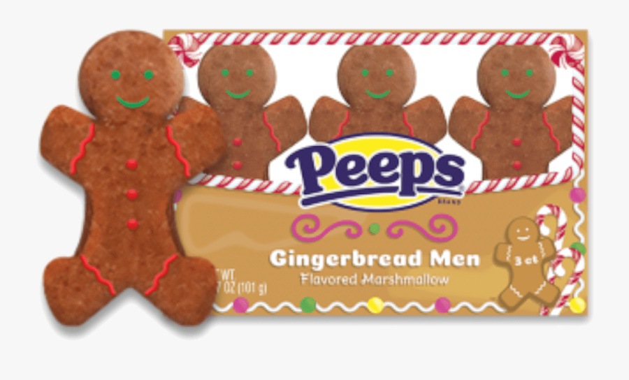Peeps Marshmallow Gingerbread Man - Gingerbread Peeps, Transparent Clipart