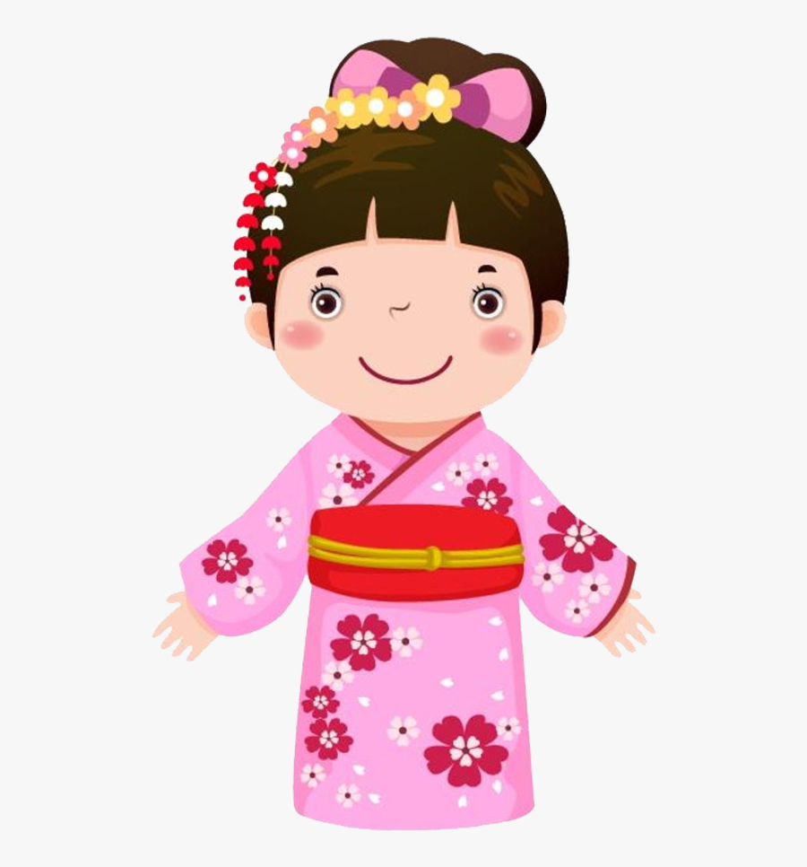 Transparent Japanese Girl Png - Kimono Clipart, Transparent Clipart