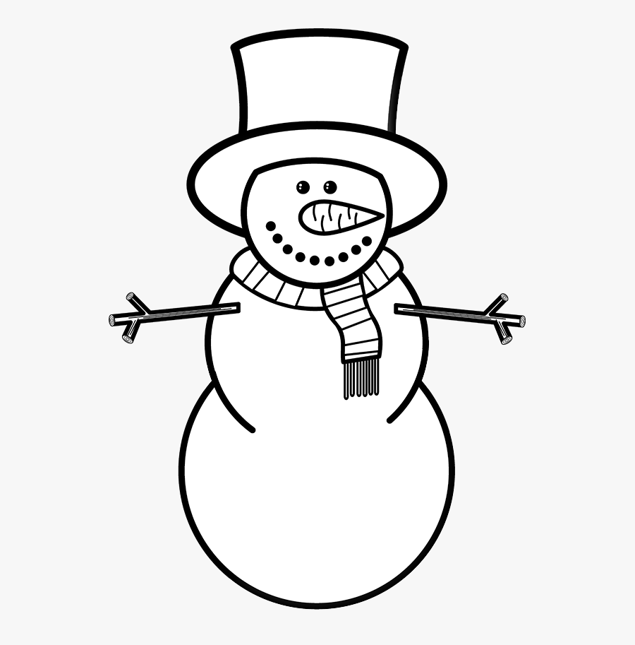 Snowman Clip Art Black And White - Snowman, Transparent Clipart