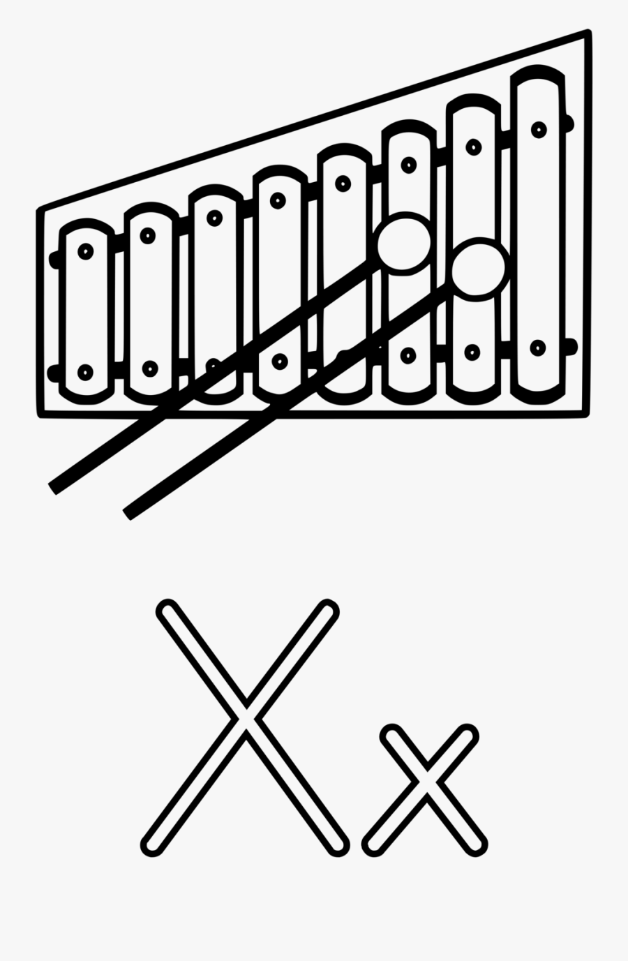 Free Stock Photo Illustration - Xylophone Clipart Black And White, Transparent Clipart