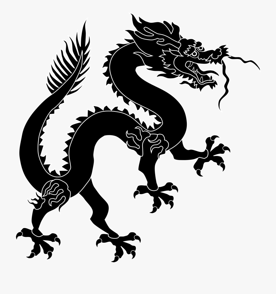 Chinese Dragon Black, Transparent Clipart