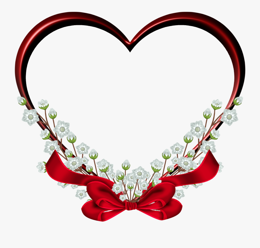 Funky Transparent Heart Png - Heart Wedding Frame Png , Free