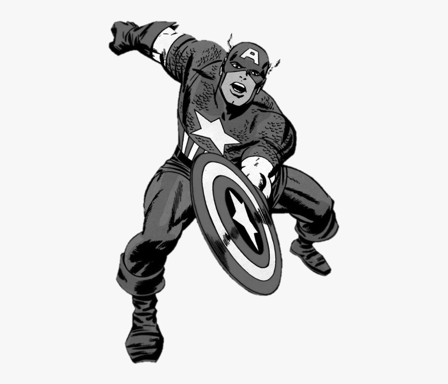 Captain America Clipart Black And White, Transparent Clipart