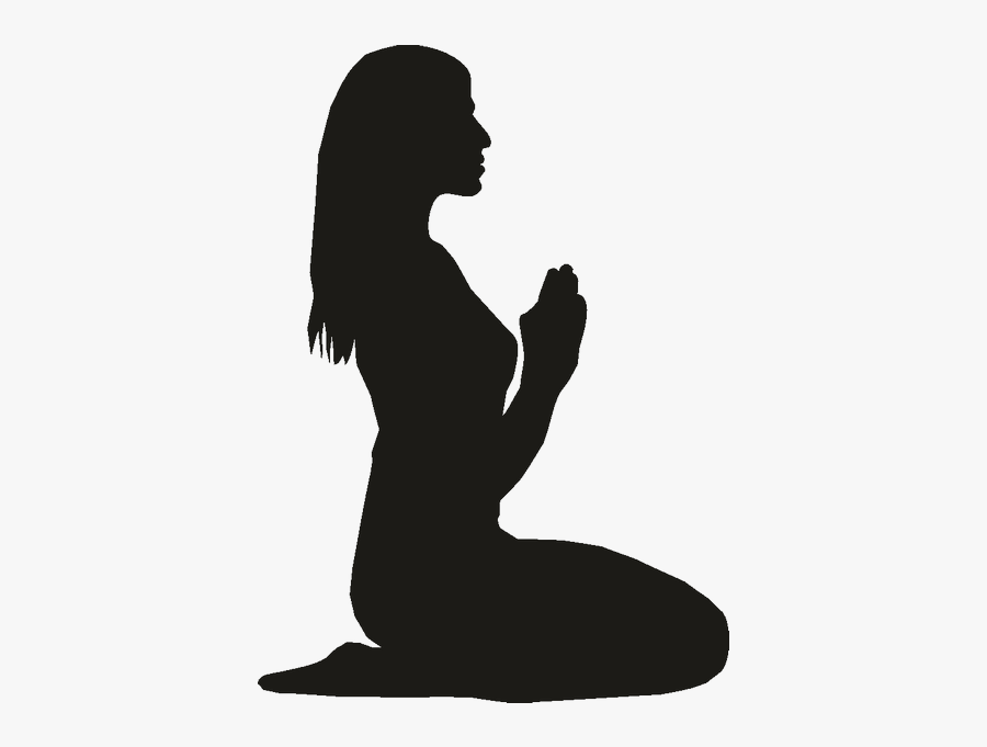 Praying Hands Prayer Religion Christianity - Woman Silhouette Art Curvy, Transparent Clipart
