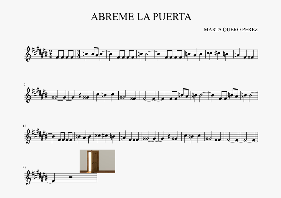 Abreme La Puerta Sheet Music Composed By Marta Quero - Sheet Music, Transparent Clipart