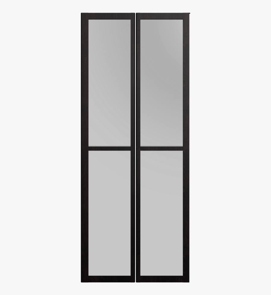 Billy Olsbo Glass Door, Black Brown 2x By Ikea - Room Divider, Transparent Clipart
