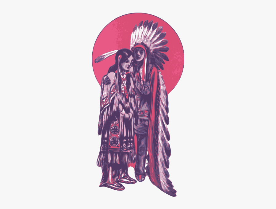 Native American Couple Vector Image - Clip Art, Transparent Clipart
