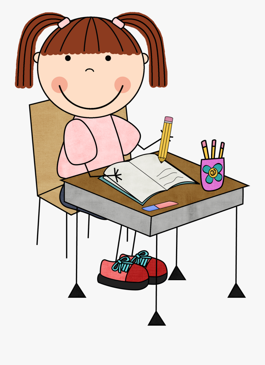 Working Clipart Cartoon - Kids Writing Clipart, Transparent Clipart