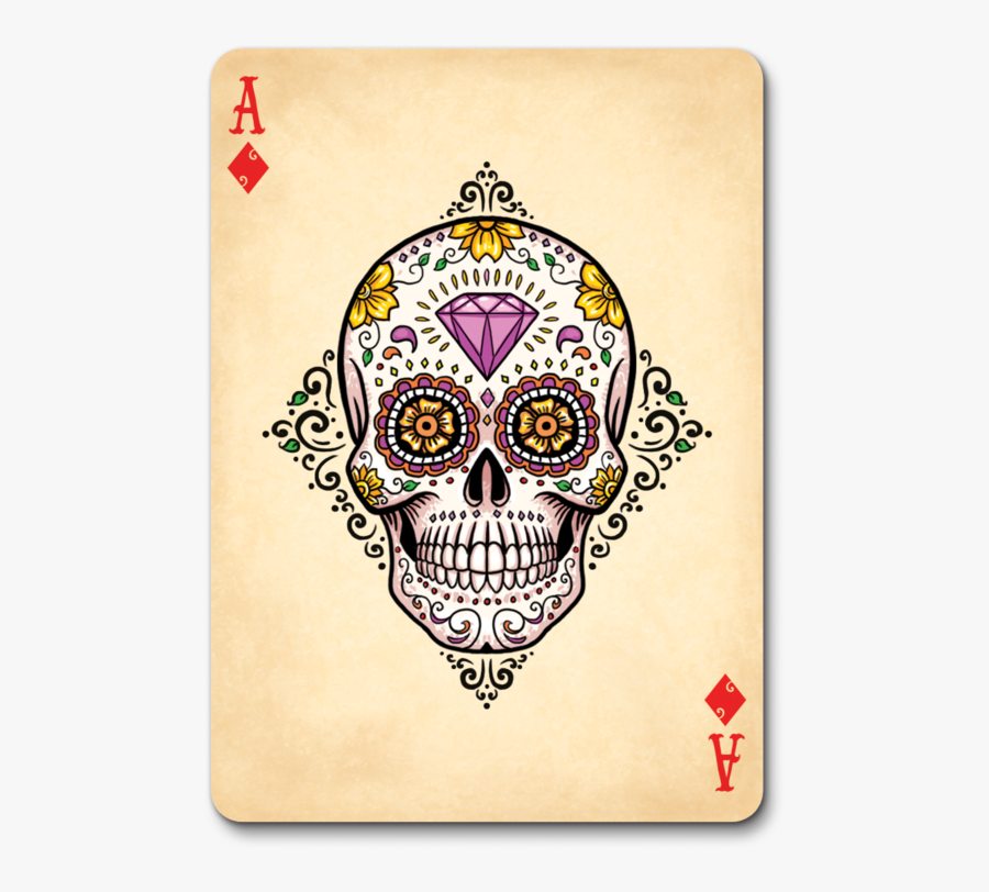 Day Of The Dead Skull Playing Cards, Transparent Clipart