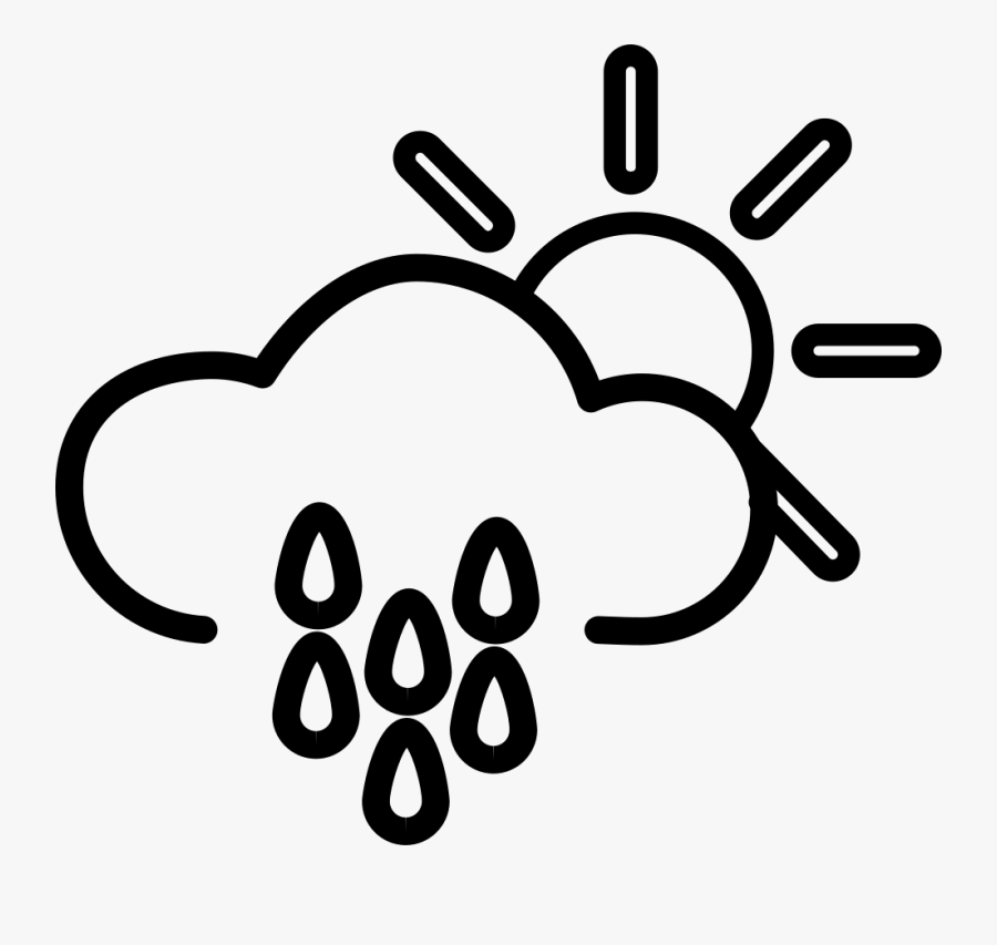 Rainy Day Outlined Weather Sign - Outline Water Droplet Water Clipart Black And White, Transparent Clipart