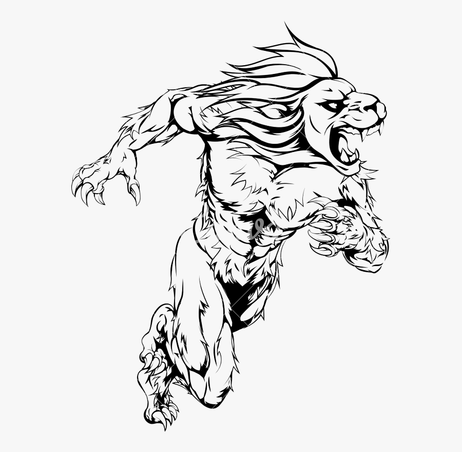 Lion Sports Mascot Running Illustratio - Running Minotaur, Transparent Clipart