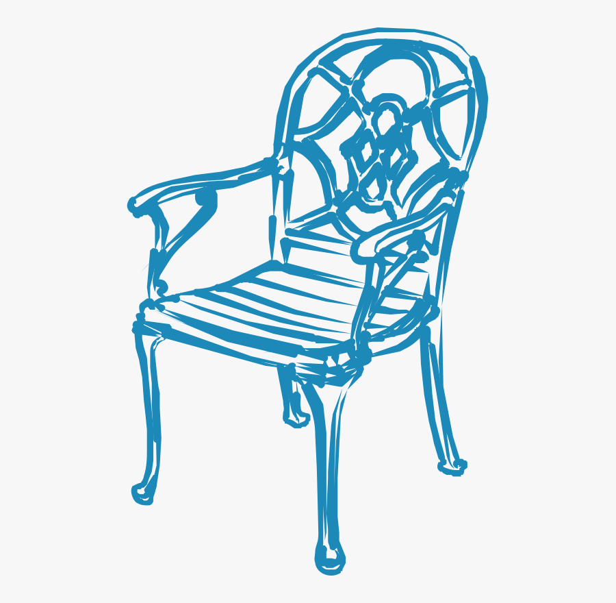 Line Art,area,outdoor Bench - Blue Chair Clip Art, Transparent Clipart