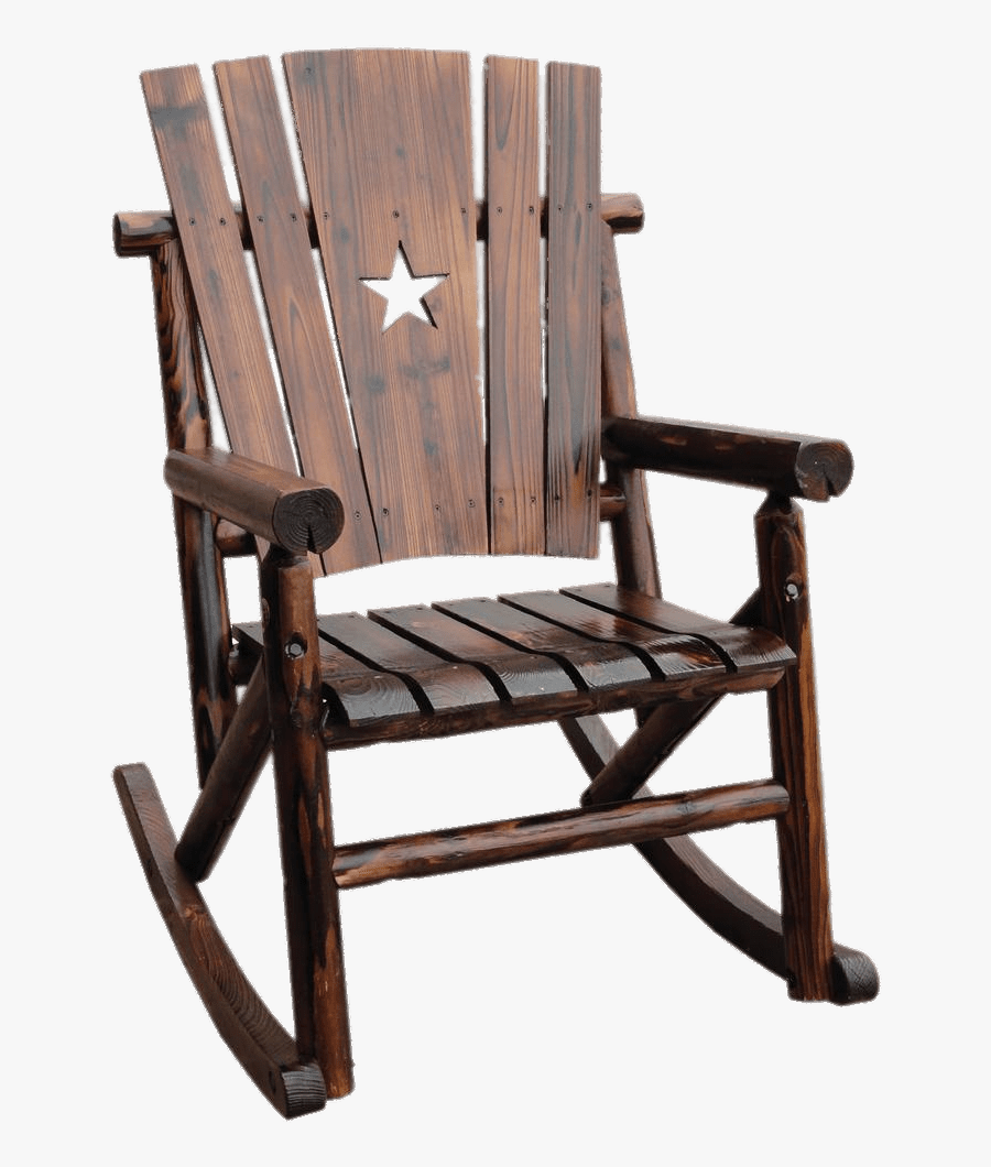 Rocking Chair With Star Decoration - Char Log Patio Rocking Chair With Star, Transparent Clipart